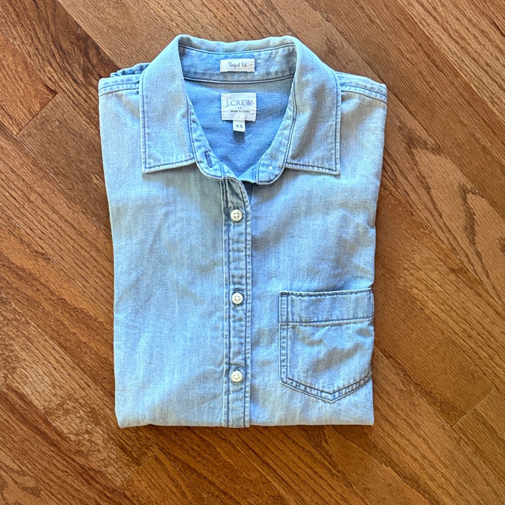 J. Crew Light Denim Button-Down Shirt